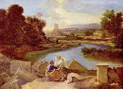Nicolas Poussin Landschaft mit dem Hl. Matthaus oil painting reproduction